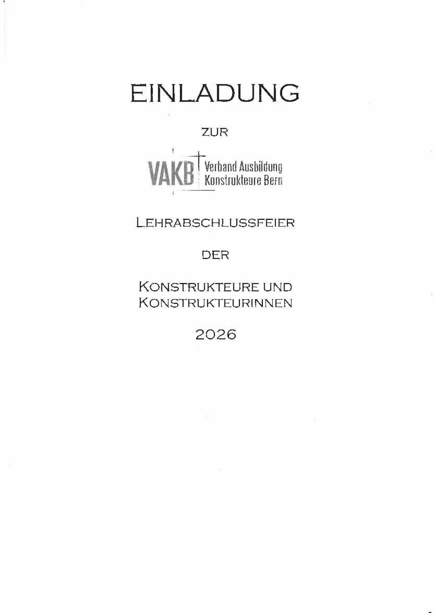 KR Schlussfeier Kanton Bern (VAKB)