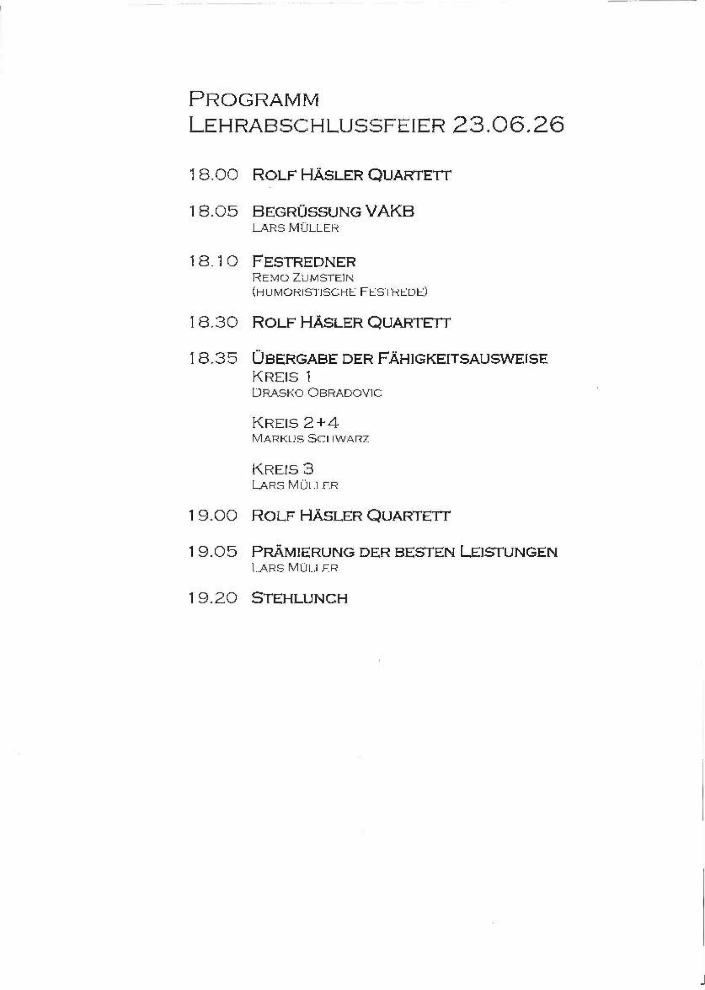 KR Schlussfeier Kanton Bern (VAKB)