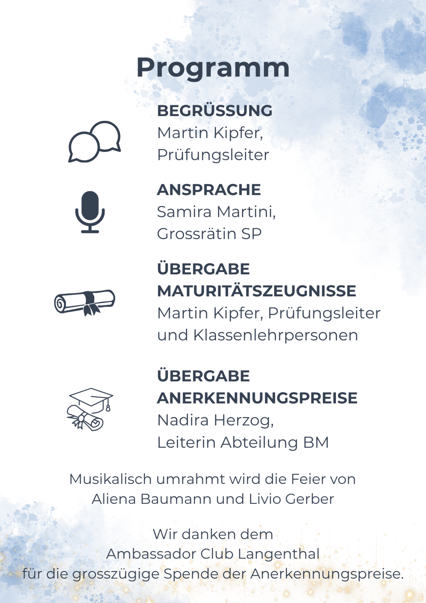 Abschlussfeier der Berufsmaturität